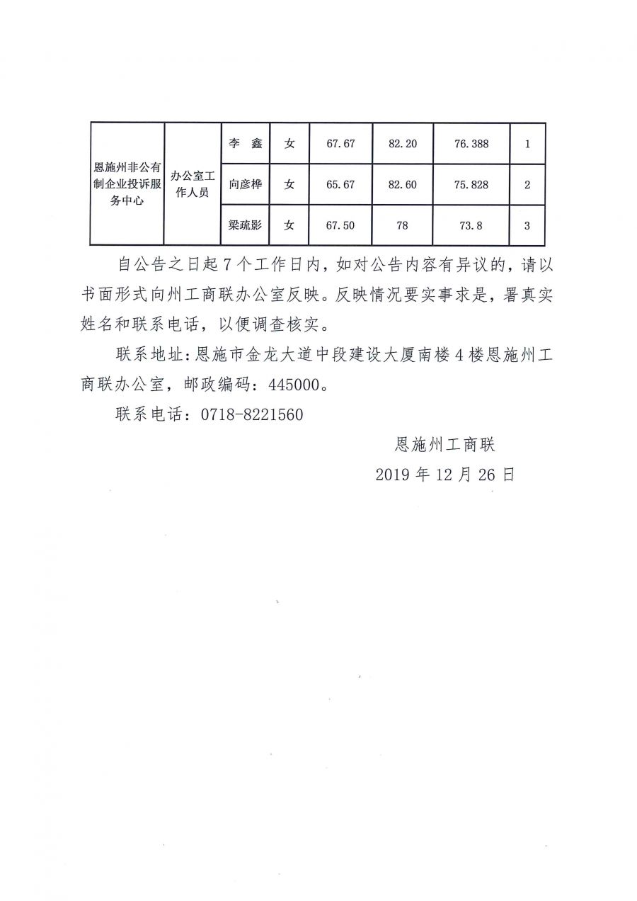 恩施州人社局最新公示