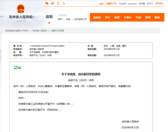 吉林省最新干部任免动态通知